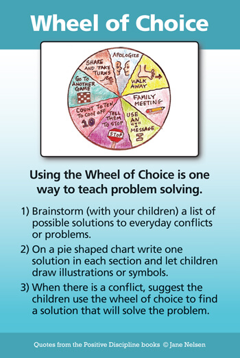 image of Positive Discipline tool card for the Wheel of Choice for parents